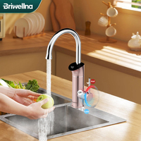 Briwellna Electric Water Heater 220V Instant Hot Water Kitchen Faucet 2 in 1 Tankless Water Heater Electric Faucet Heating Tap