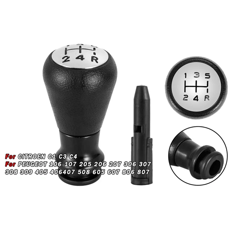 

5-Speed Gear Shift Knob for Peugeot 206/307 & Citroen - Manual Transmission Shifter Handle, Durable Car Cockpit Gear Lever Part