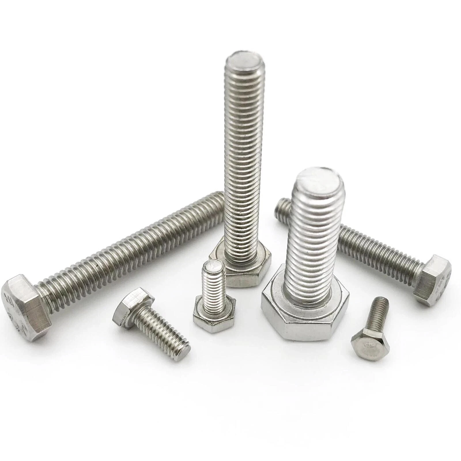 M3 M4 M5 M6 M8 M10 M12 DIN933 304 Stainless Steel Hexagon Head Bolt Full Thread External Hex Hexagon Head Screws
