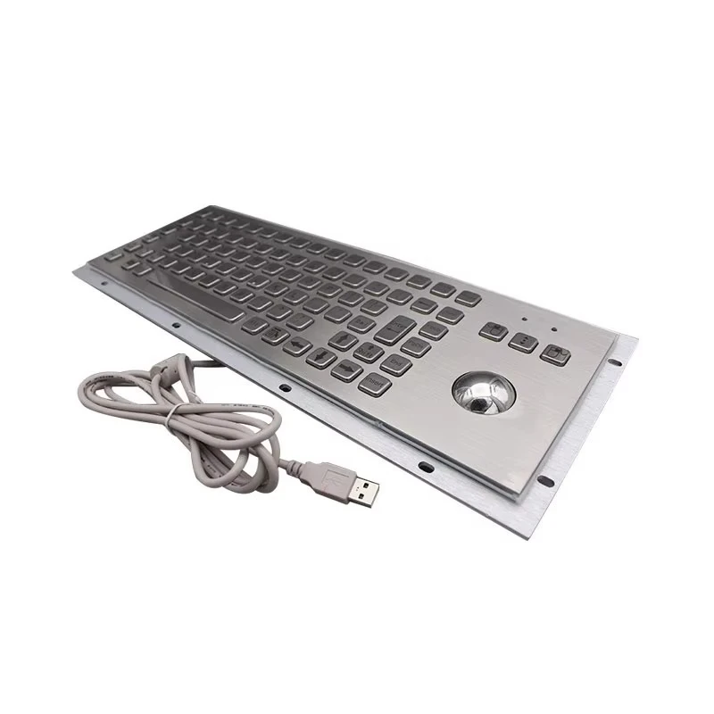 

Stainless Steel IP65 Rugged Industrial Metal Keyboard with Trackball Mouse