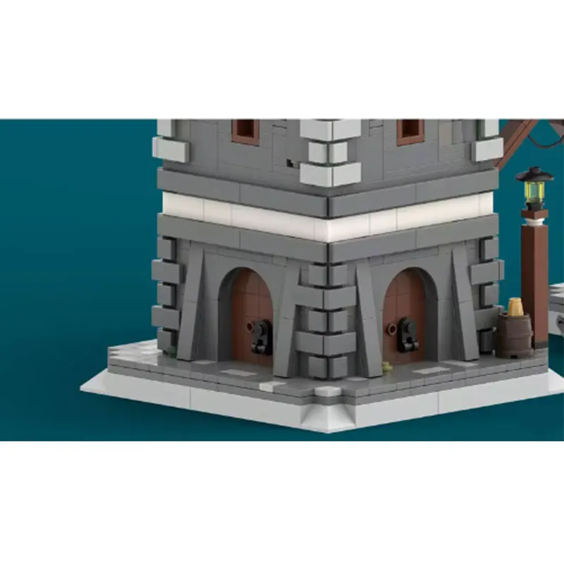 Spot MOC-Casa Medieval de partículas pequeñas, Serie de arquitectura, modelo de ensamblaje, rompecabezas creativo, juguete, adorno, regalo