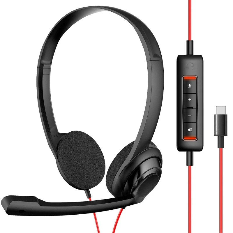 

Bilateral Lightweight Wired Phone Headphones Computer Desktop Headphones TYPE-C