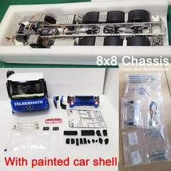 NEW 1/14 F1650 Hydraulic Tractor Truck RC with Rear Steering Crane Truck Model Metal Truck Chassis Model Toys