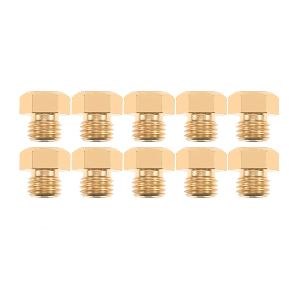 Brass Nozzle Set 12PCS for SABAF Gas Cooktops Compatible with for g25 Natural Gas M6x0.75 Thread 0.5 to 1.1mm Orifice Sizes