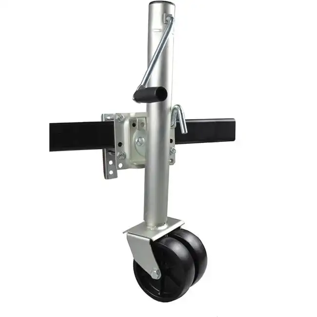 

BAC-110196 1500 lbs Trailer Jack with Dual Wheels, Grey - 26.5 to 38 in. Lift Swing Back