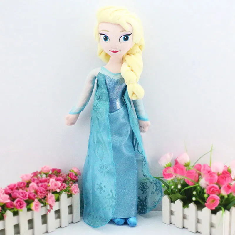 50cm Anime Frozen The Plush Princess Anna Kawaii Doll Snow Queen Princess Anna Elsa Miękkie pluszaki Prezenty dla dziewczynek Urodziny