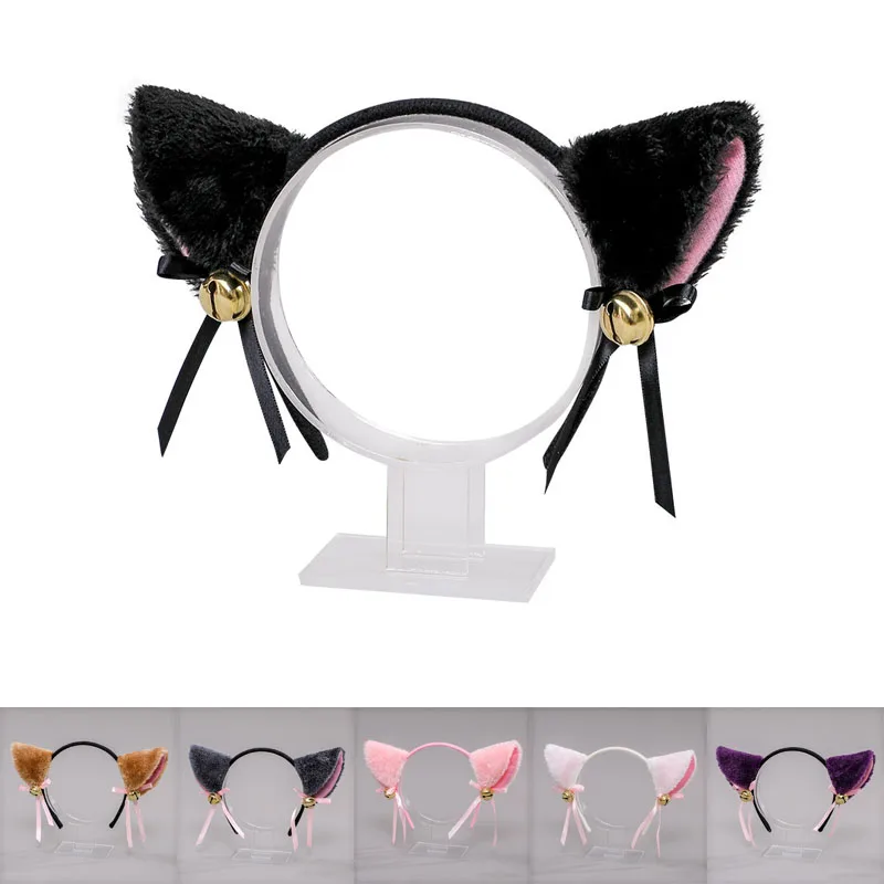 Cat Ears Headband para Mulheres e Meninas, Plush Bell Hairband, Cosplay, Masquerade, Party Costume, Acessórios para Cabelo, 7 Cores, Sexy