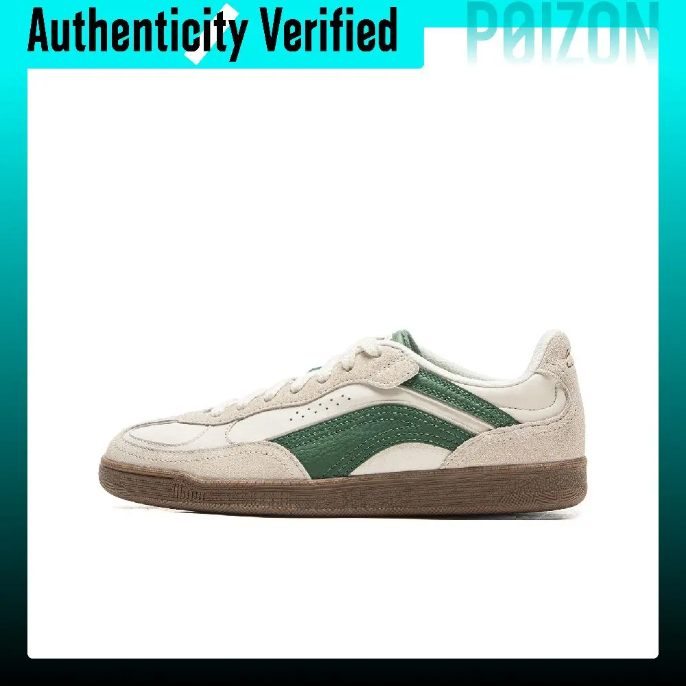 Li-Ning Film Heart Cow Leather, Split Cow Leather Low-top Skateboard Shoes Women's White Green AGCV386-7