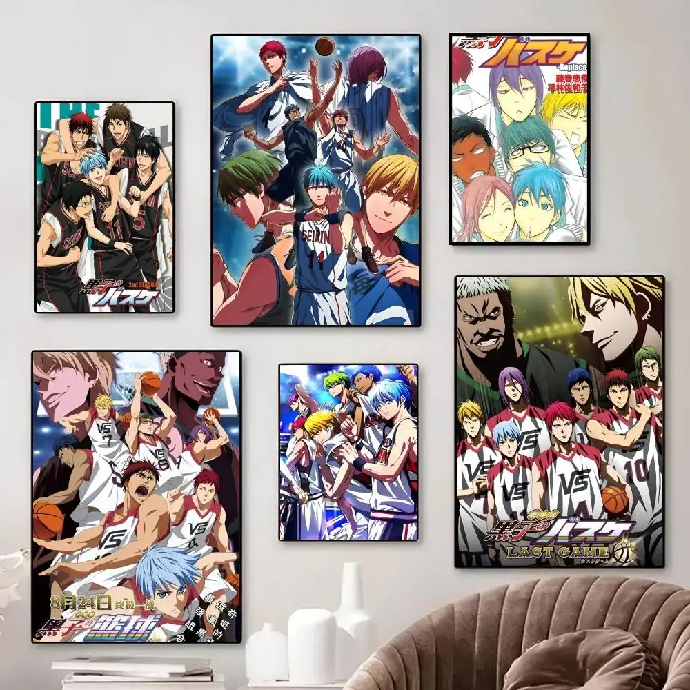 Mural autoadhesivo de anime de Kuroko's Basketball, pegatinas clásicas de películas, papel tapiz extragrande para dormitorio