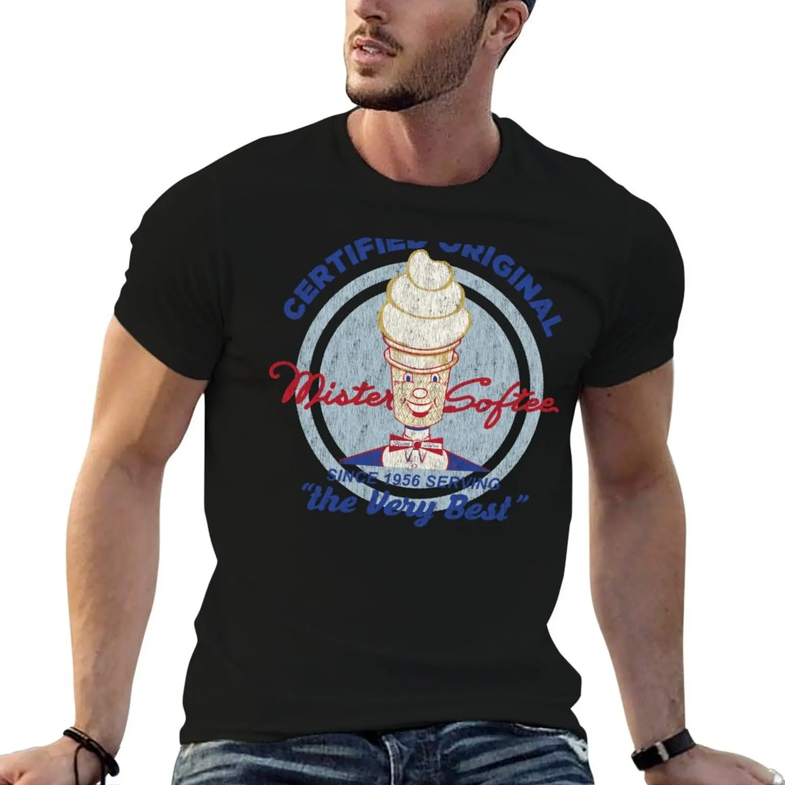 

Mister Softee 1956 Emblem Worn T-Shirt cotton tshirt 100% printed t shirts for man T-Shirt