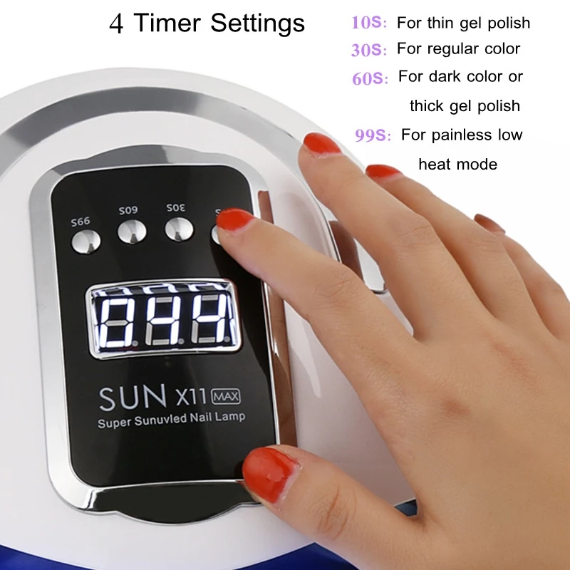 Large Space UV Nail Lamp For Both Hands With Smart Sensor X11 Gel Nail Light For Quick Drying And Curing Gel Polish At Home