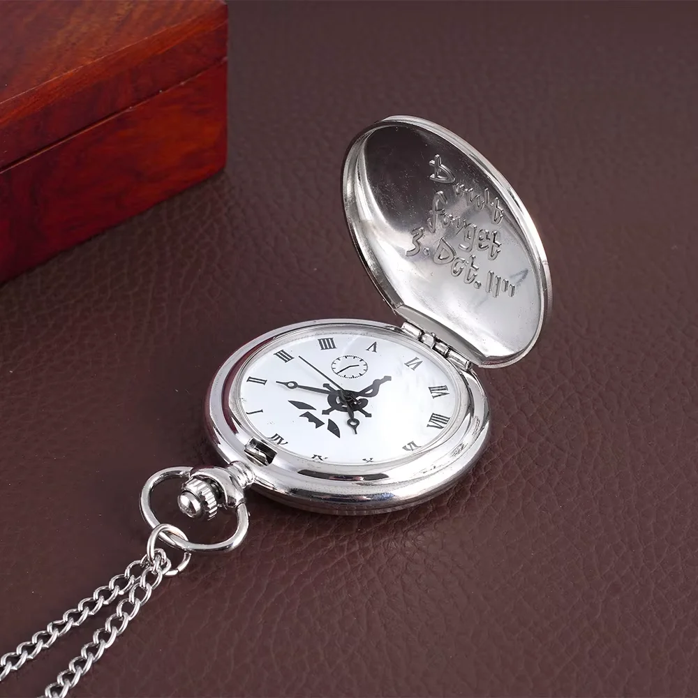 Seahorse pocket Watch Large animated Seahorse retro silver pocket watch with white Roman pocket watch necklace