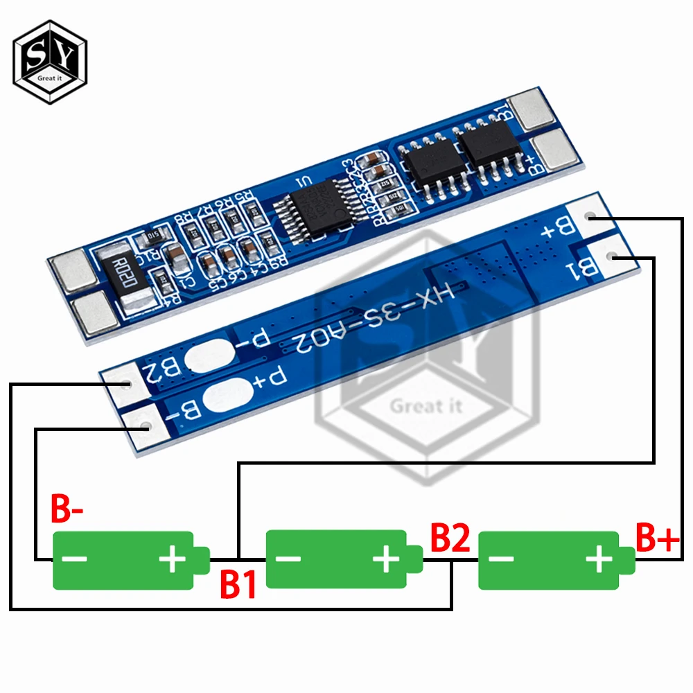 3S 12V 8A  Li-ion 18650 Lithium Battery Charger Protection Board  11.1V 12.6V  10A BMS Charger Protection Board