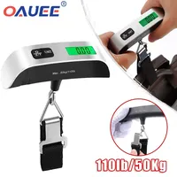 Oauee Portable Scale Digital LCD Display 110lb/50kg Electronic Luggage Hanging Suitcase Travel Weights Baggage Bag Balance Tool