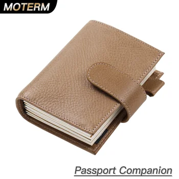 Moterm Full Grain ผักกระป๋องหนัง Companion Travel Journal หนังสือเดินทางขนาดโน้ตบุ๊คของแท้ Cowhide Organizer Diary