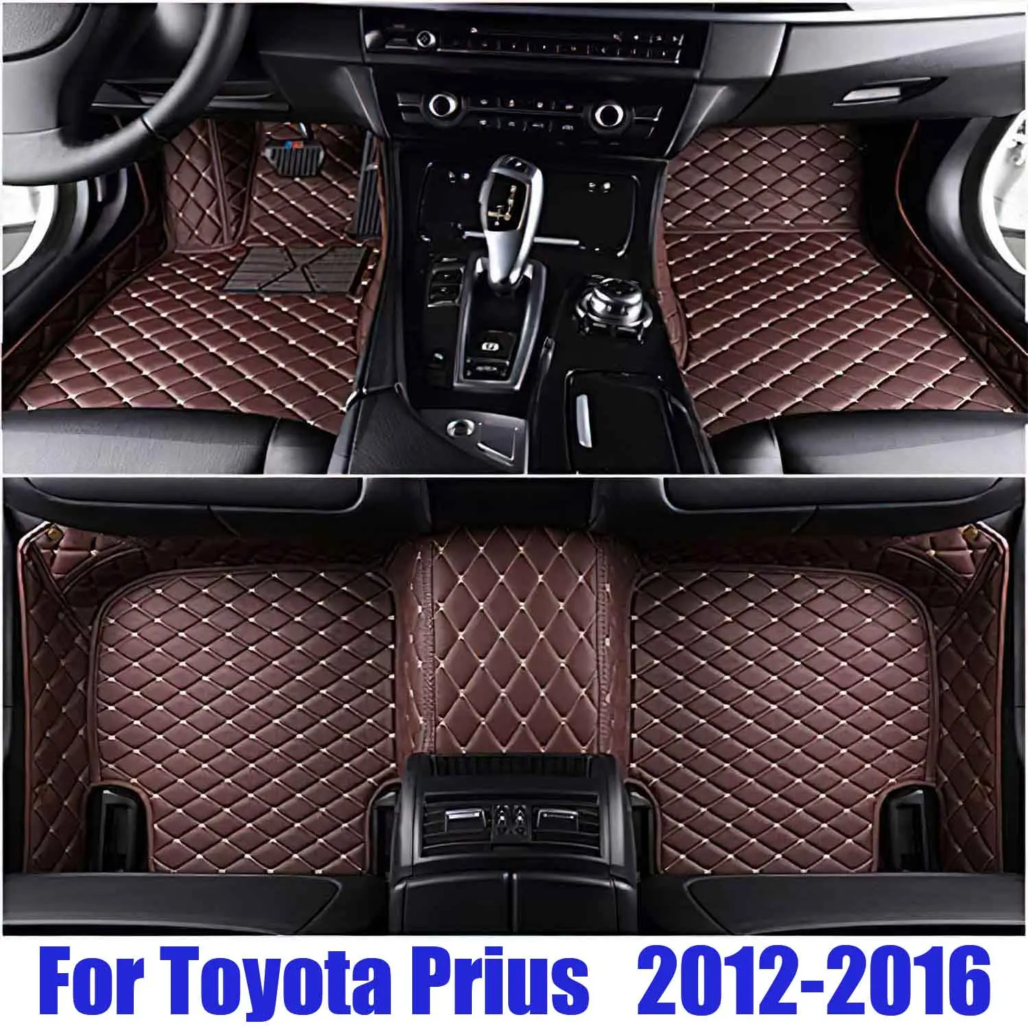 Car Floor Mats Fit For Toyota Prius 2016 2015 2014 2013 2012 XW30 Auto Custom Interior Accessories Leather Carpet Pads Foot Rugs