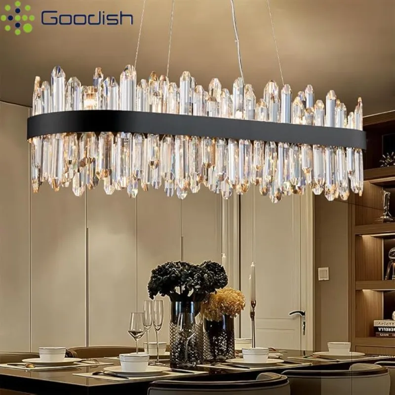 

Современный роскошный хрустальный металлический светодиодный подвесной светильник, подвесные светильники для домашнего декора, люстра для кухни, гостиной, столовой, зала, виллы