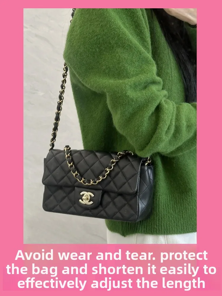 حزام سلسلة شانيل قابل للتعديل لحقيبة WOC الصغيرة، إكسسوار لتعديل طول حقيبة CF، مشبك لتقليص حجم الحقيبة #4