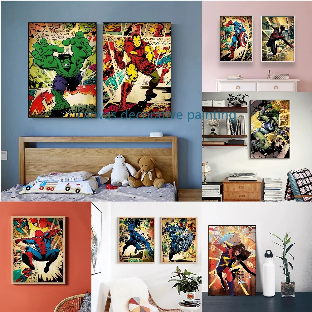 Canvas Painting Marvel Superheroes Avengers Living Room Bedroom Mural Home Room Decor Printing HD Posters Wall Children's Gift