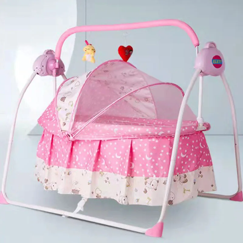 Chaise à bascule électrique pliante pour bébé, shaker de sommeil coaxial pour nouveau-né, lit pour enfants inclinable