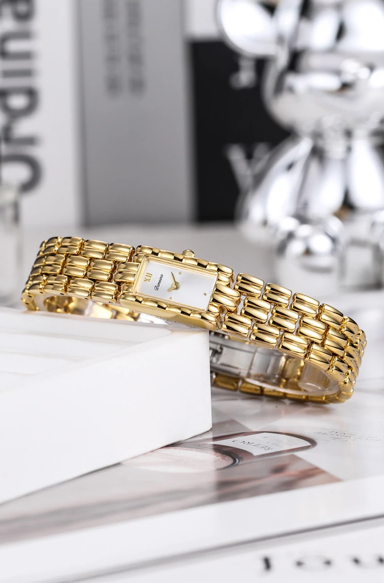 Womens Watches for Girls Wrists Quartz Watch Sliver Gold Orologio Ladies Luxury Wristwatch Rectangle Dial Stainless Steel Clock