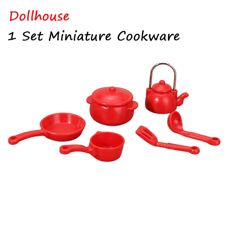 1 conjunto de brinquedos para crianças, casa de bonecas 1:12, panela de sopa em miniatura, colher, chaleira, modelo de cozinha, acessórios de cozinha, decoração diy