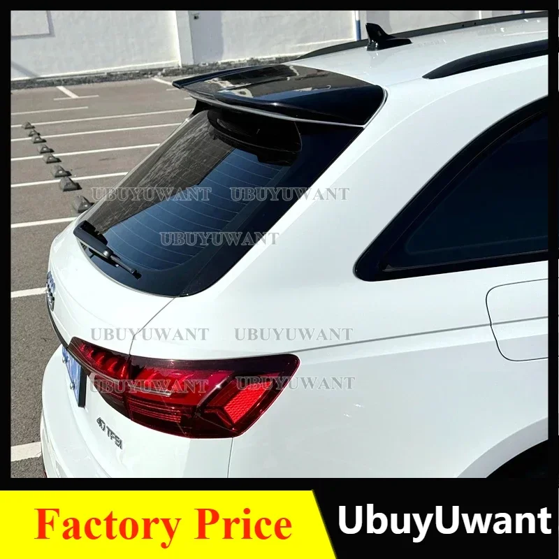 For Audi A4 RS4 B9 Avant Allroad Spoiler High Quliaty ABS Rear Window Trunk Wing 2017 To 2021