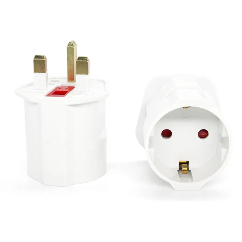 Multifunctional EU European To UK Plugs Adapter Power Converter 2 Pin Socket Travel 250V 13A Dubai Singapore Universal Adaptor