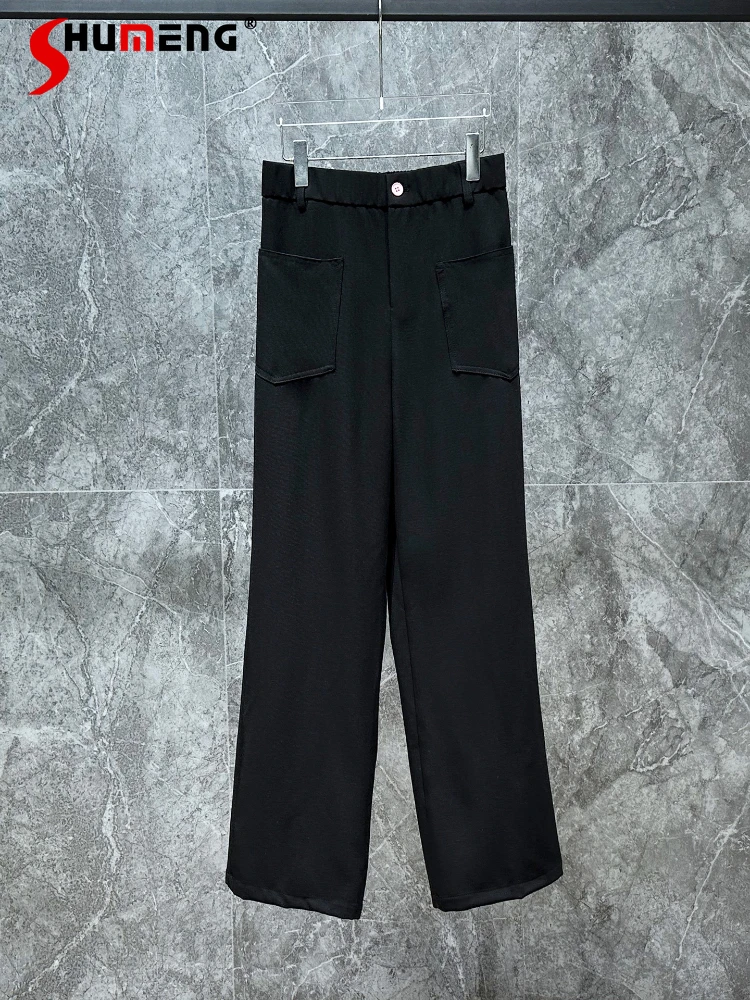 

Мужские брюки с прямыми штанинами, новинка 2025, стильные универсальные простые удобные брюки с карманами, классические брюки для костюма