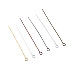 100-200Pcs/lot 16 20 25 30 35 45mm Gold Rhodium Metal Eye Head Pin Headpins Connectors For DIY Jewelry Making Findings Supplies