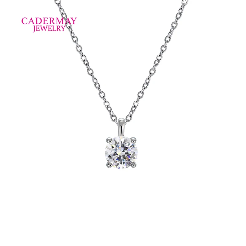 In Stock GRA Certificate 1ct D VVS1 Moissanite Pendant Necklaces for Women 4 prongs Setting Diamond 925 Sterling Silver Jewelry