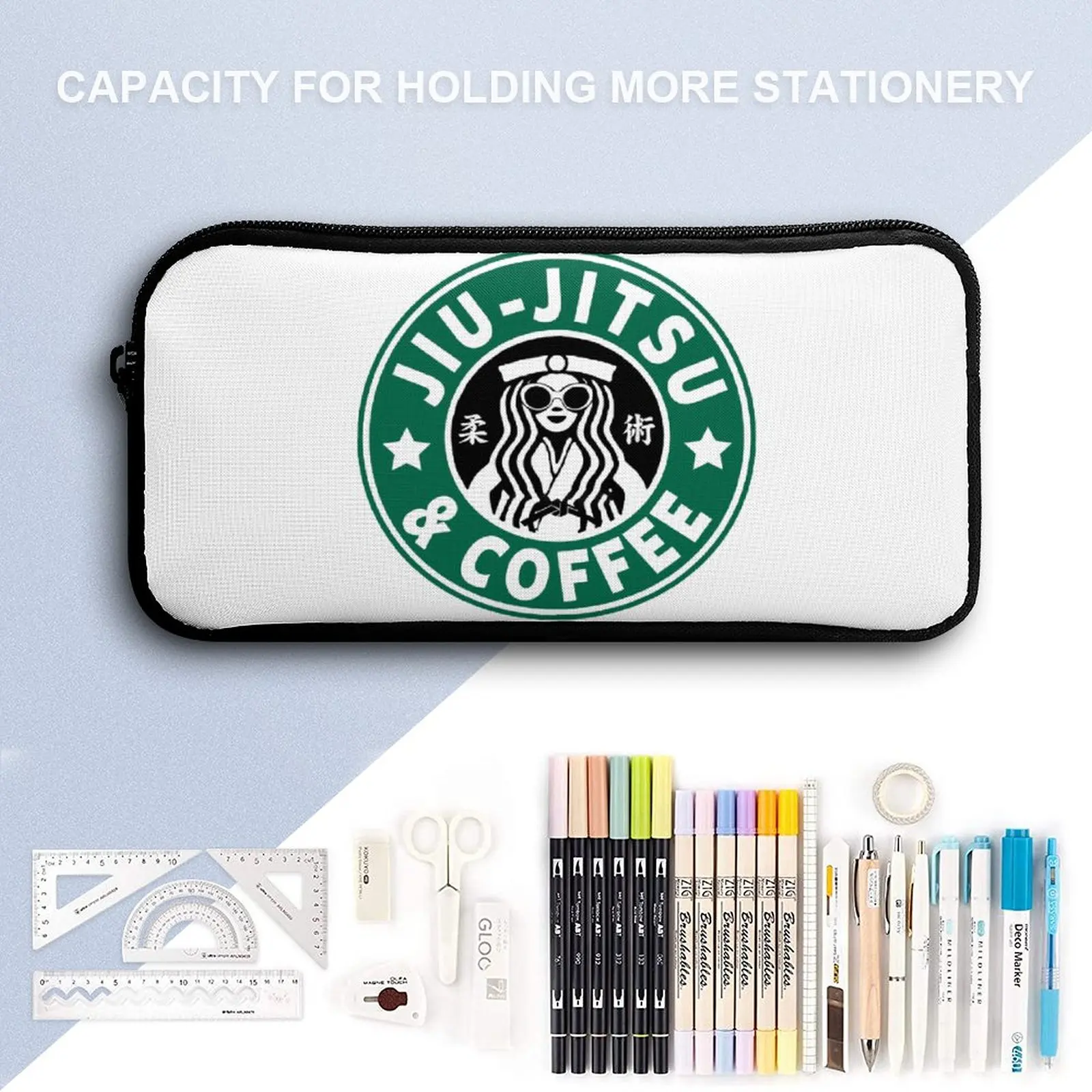 JIU JITSU AND COFFEE Batteries, NY BRAZILIAN JIU, Sac à dos, Sac à lunch, Sac à stylo, Fourre-tout durable, Confortable, Voyage, Un, Ensemble 3 en 1, 17 po