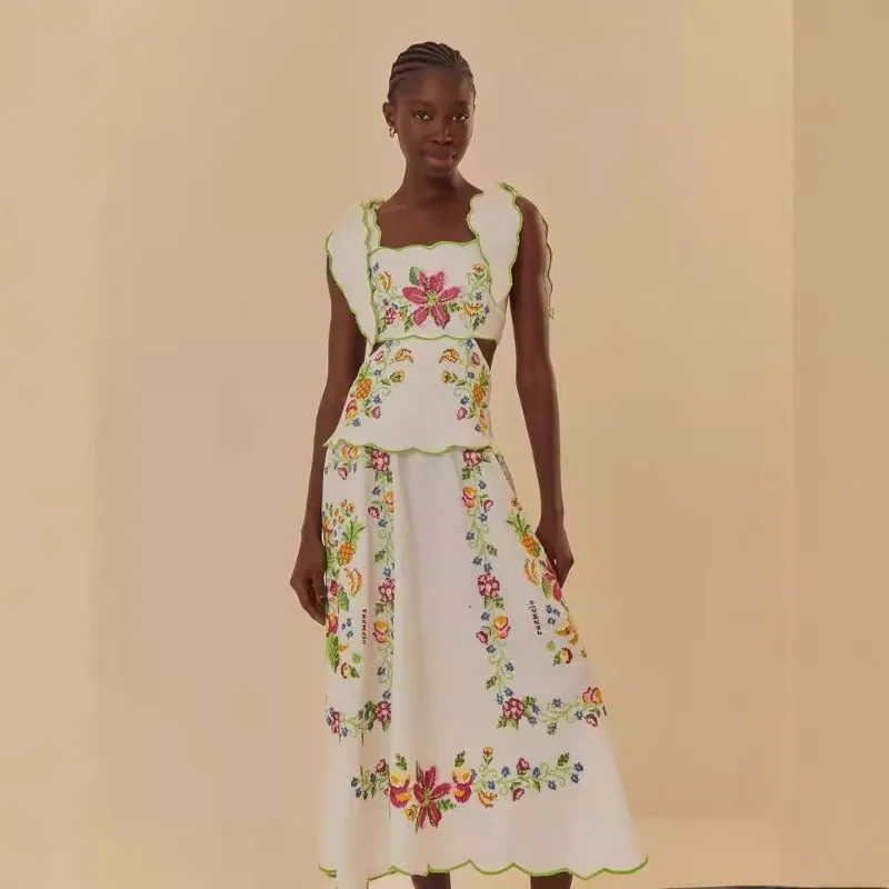 

2025 Spring Summer New Print Backless Bow Dress Custom Tailored Suit