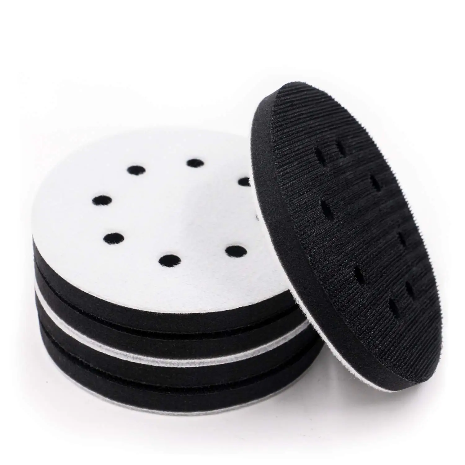 5 Pack 5 Inch 8 Holes Soft Density Interface Pads Hook and Loop 5