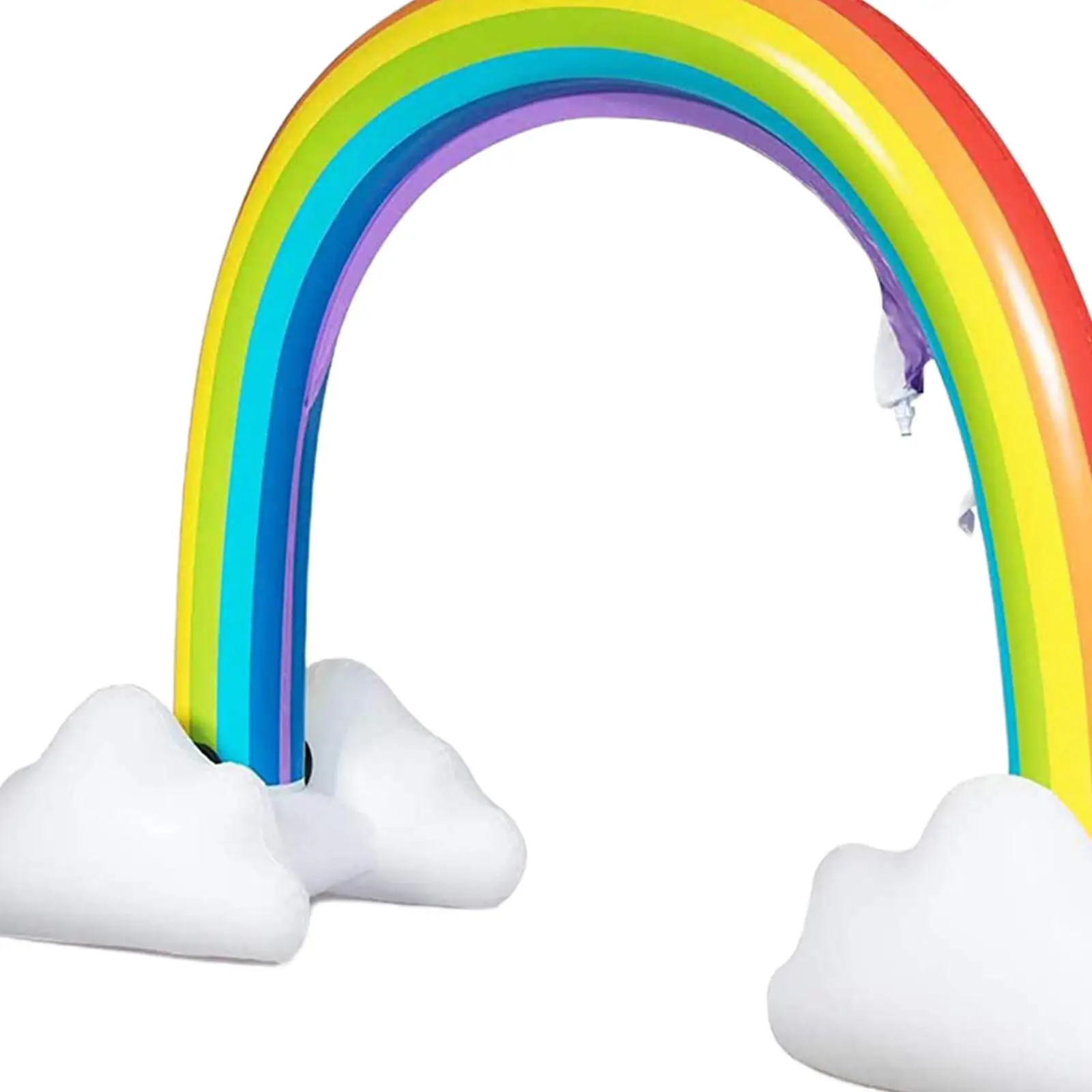Inflatable Rainbow Arch Sprinkler PVC Portable Outdoor Water Toy Colorful Bridge Playset for Lawn Kids and Adults