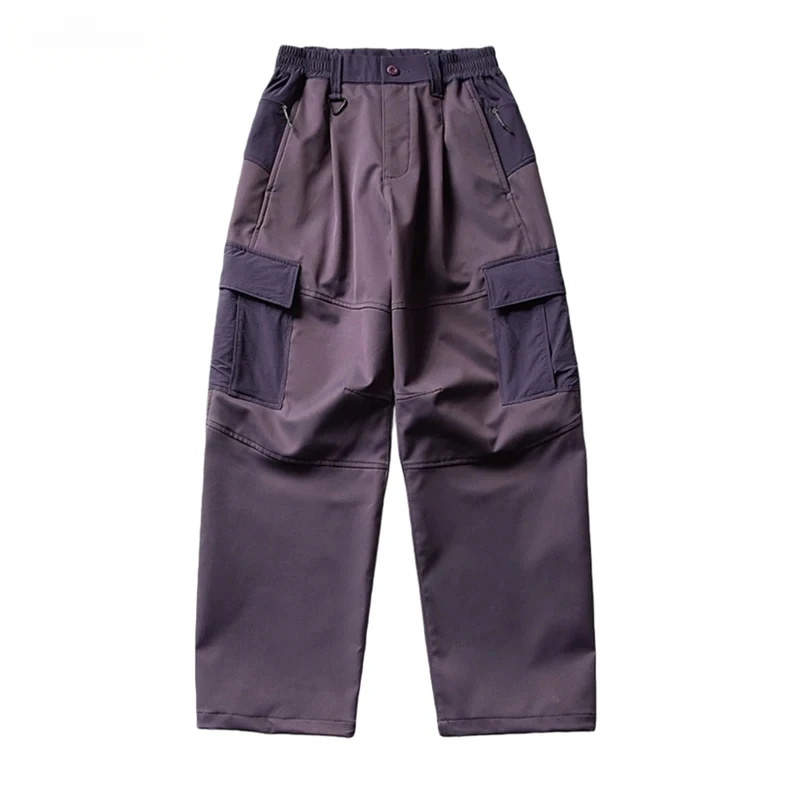 جيب كبير تقسم البضائع السراويل الرجال سفاري نمط مرونة الخصر مقاوم للماء سريعة الجافة واسعة الساق فضفاض بنطال رياضي رجل بنطلون #3