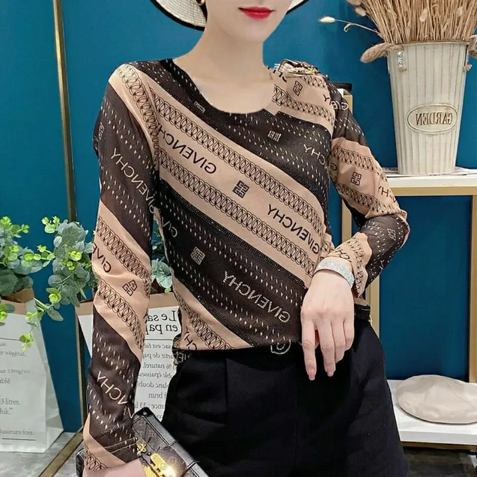 

With Sleeves Autumn Winter Tops Woman Tie Dye Long Sleeve T Shirt for Women Fashion Women's Clothing 2025 Sale Harajuku Kpop Tee
