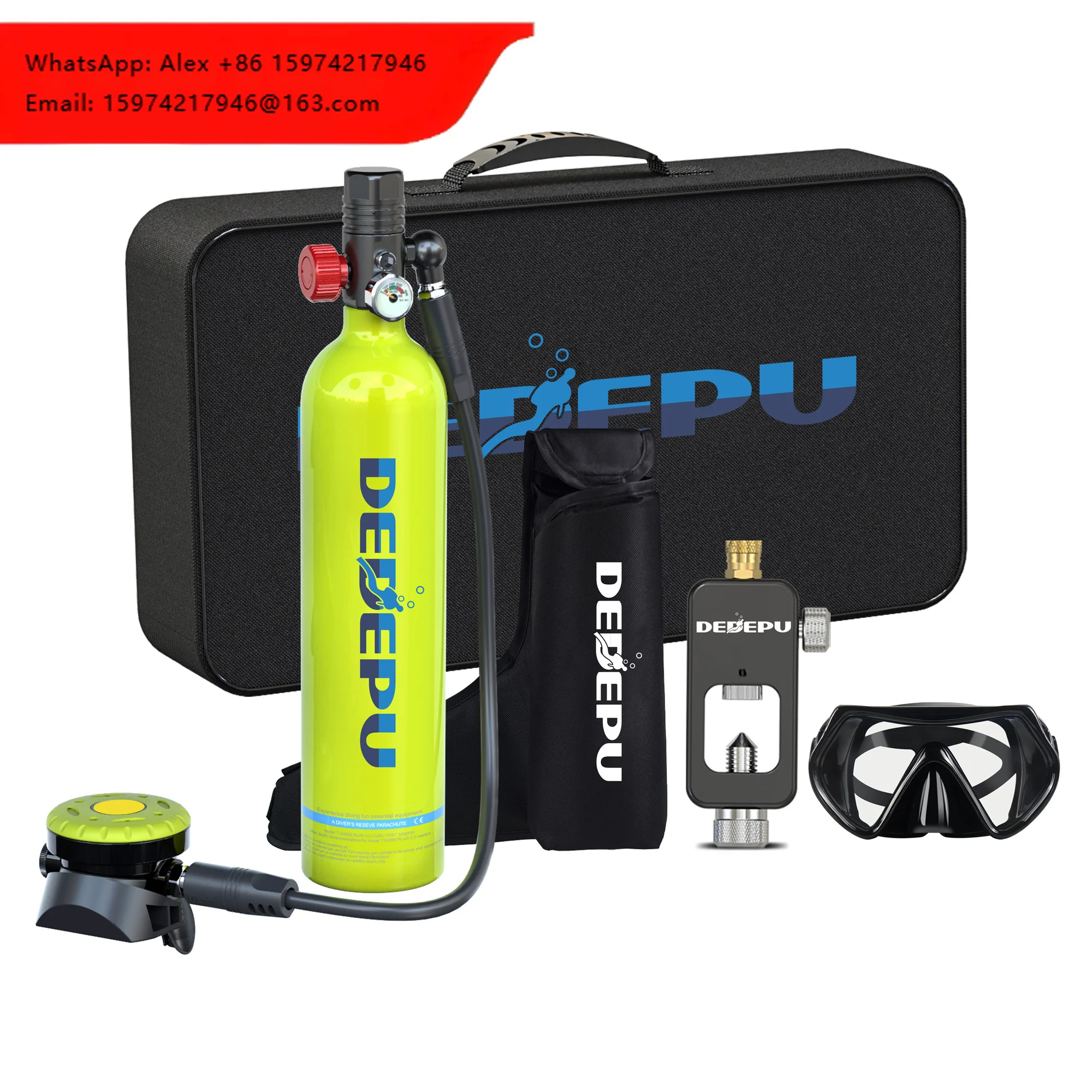 US Ready To Ship 1L Scuba Snorkel Air Oxygen Cylinder Tank Diving Equipment For Underwater Breathing