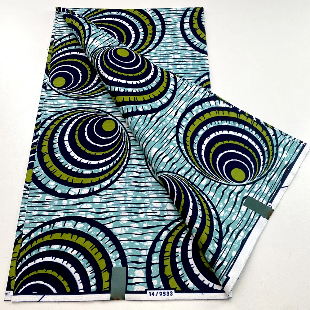 2024 Latest African Wax Prints Fabric Guaranteed Veritable Real Wax Ankara Wax 6Yards African 100% Cotton Fabric For Party Dress