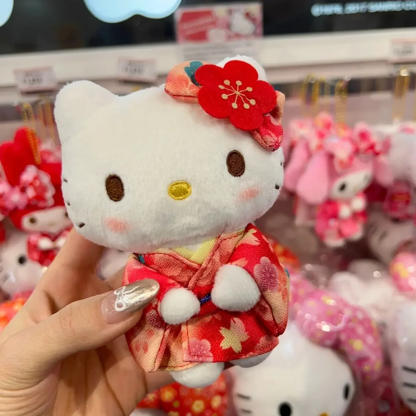 Hello Kitty Pluszowy brelok do kluczy Oryginalna japońska seria Kimono Miniso Sakura KT Cat Cute Bag Doll Pendant Backpack Hanging Ornament