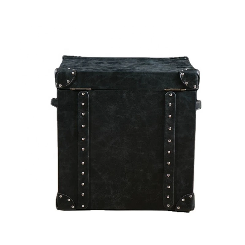 Living Room Furniture Type Leather Cover Trunk Coffee