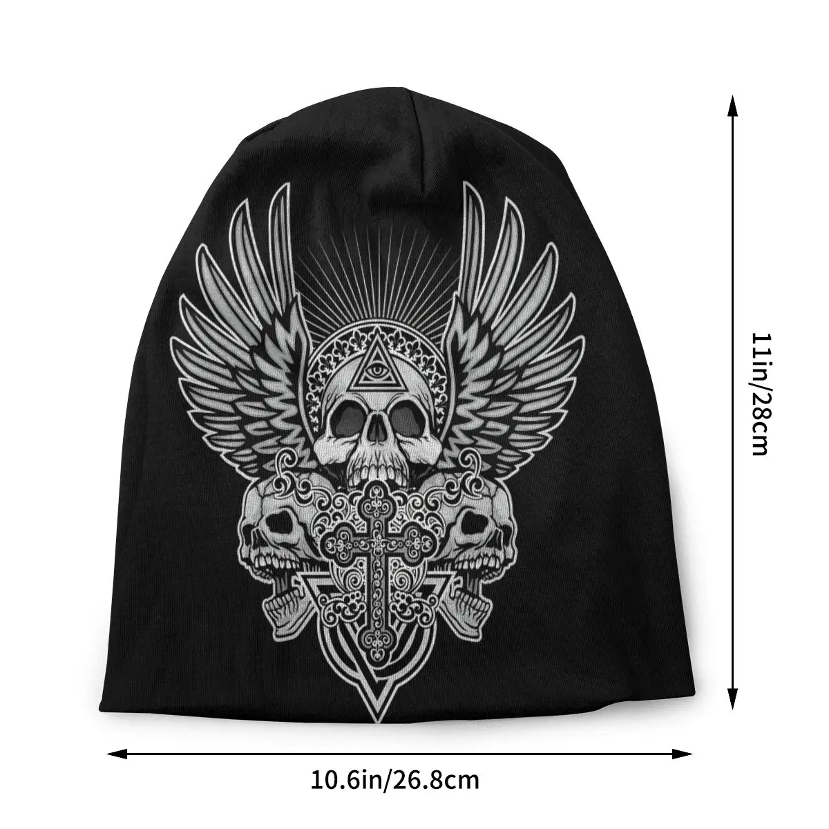 Bonnet Hats Grunge Skulls Men Women's Thin Skullies Beanies Hat Angel Wings And Cross Autumn Spring Warm Cap Street Caps