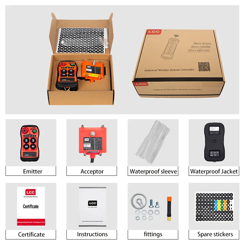 Imagem -03 - Lcc Q400 Industrial Controle Remoto Botões sem Fio Levantamento Movimentação Elétrica Grua Motor Guindaste 1