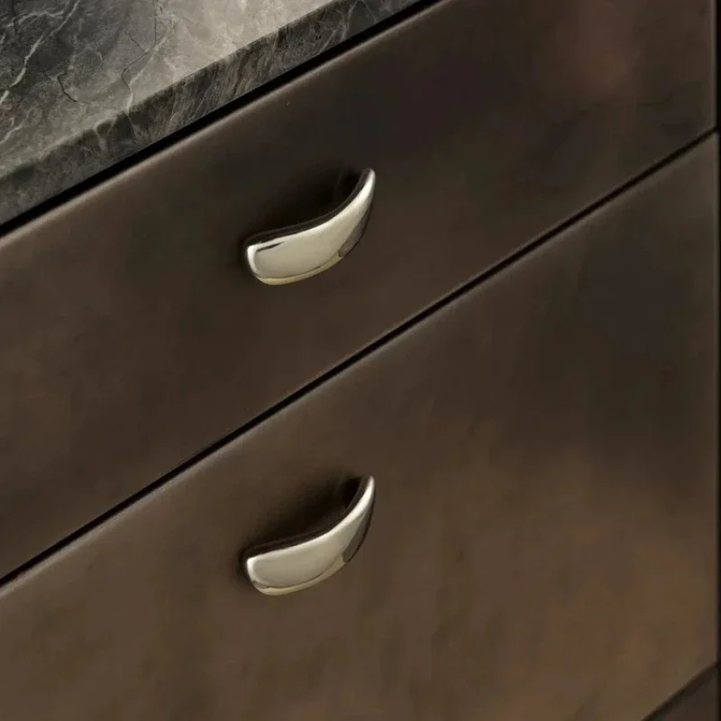 Kitchen Shoe Cabinet Knob and Pulls Modern Titanium Silver Cabinet Knob Brass Hardware Handle Creative T Bar Pulls for Furniture