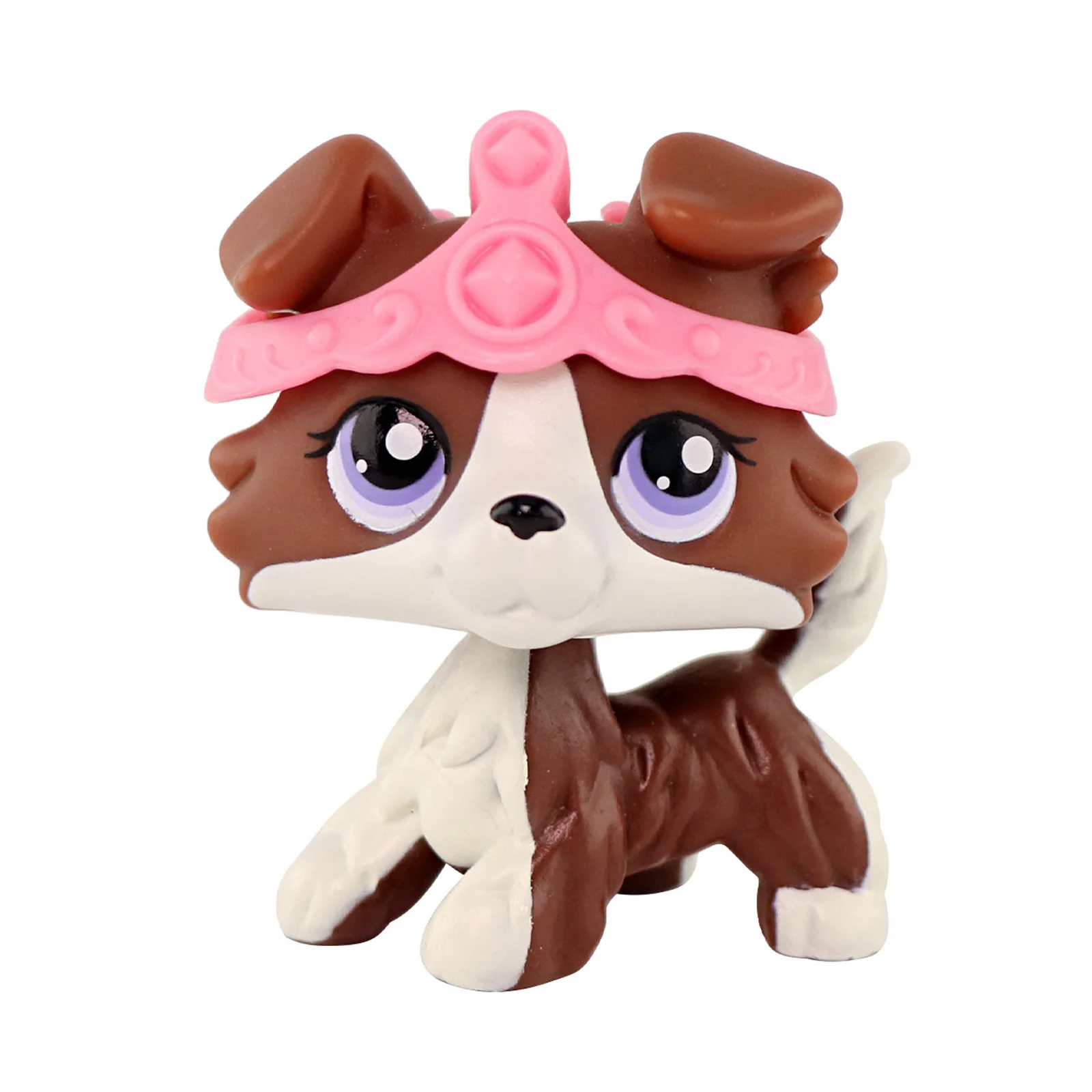 

Lovely Minilpsshop Pet Shop Bobble Head Toys Collie No# Purple Big Eyes with Accessories Included Red Brown Shepherd Dog for lps