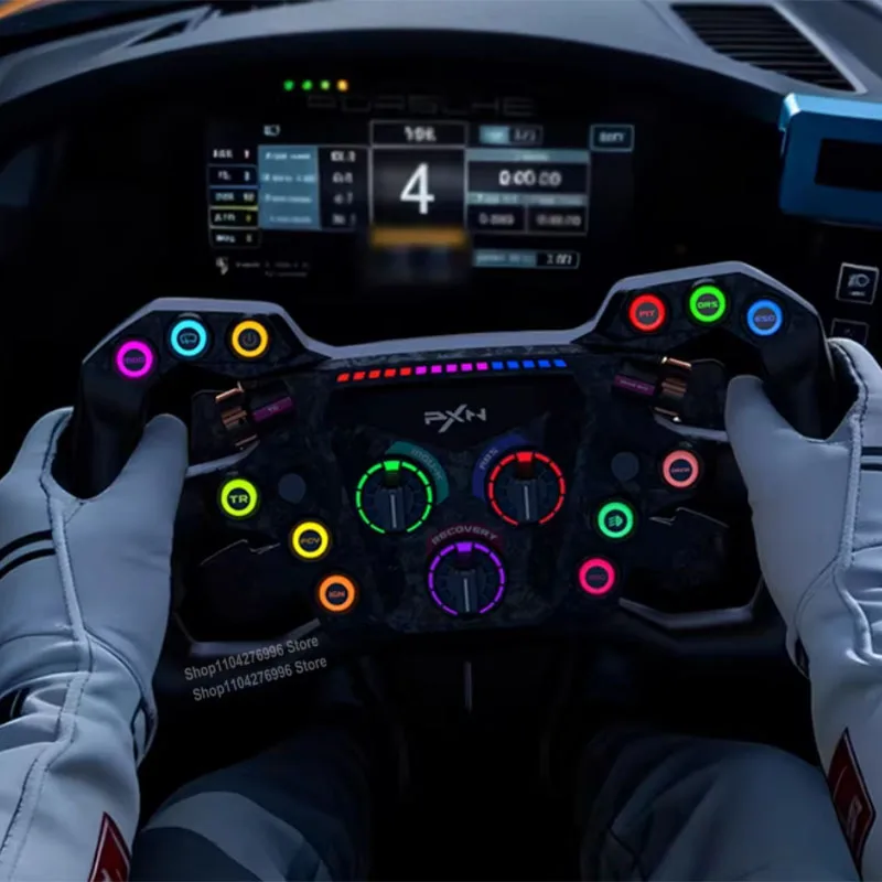 PXN GT ONE Game Steering Wheel Customizable Buttons Carbon Fiber Paddle Shifters For Racing Simulator F1 Formula GT Wheel