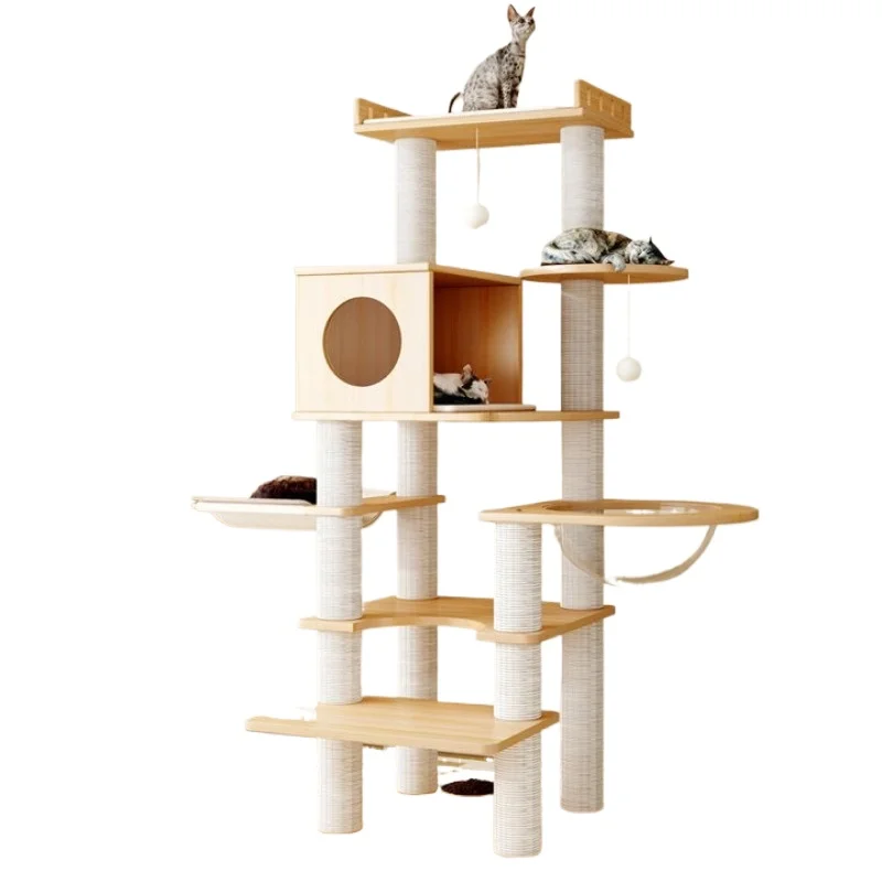 

Cat scratching column integrated shelf