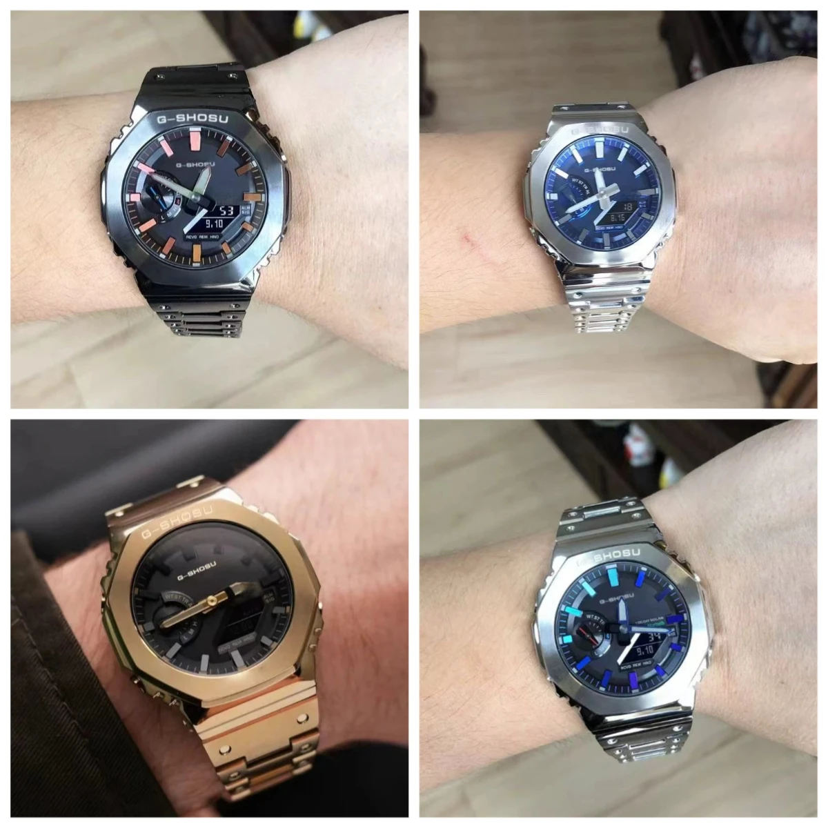 

Sports Digital Electronic Unisex Watch Steel Strap Large Dial LED World Time All Hands Operational