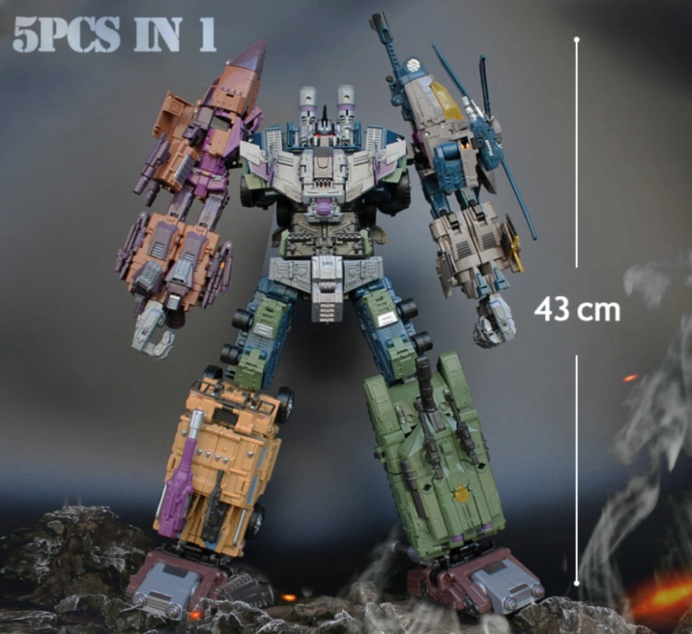 JinBao Bruticus Transformation 5 en 1 figurine Robot voiture militaire réservoir modèle jouets cadeaux Onslaugh surdimensionné 43CM en Stock ﻿