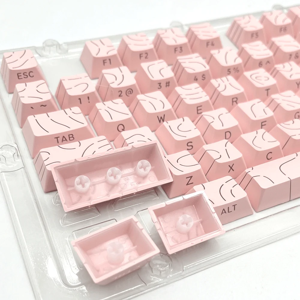 Super Contour Stripe Light PBT-Tastenkappen für mechanische Tastaturen, Cherry-Höhe, Tastenkappen für 61/68/75/84/87 Tasten, Gaming-Tastatur – Detail 6